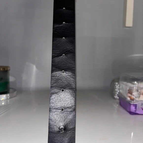 Ardene Elegant Black Belt with Silver Buckle - Picture 2 of 2